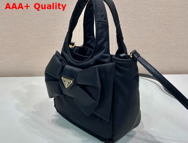 Prada Padded Re Nylon Mini Bag with Bow Black 1BA359 Replica