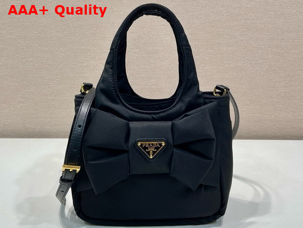 Prada Padded Re Nylon Mini Bag with Bow Black 1BA359 Replica