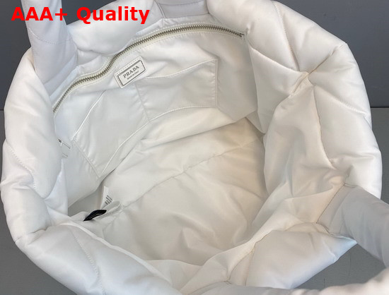 Prada Padded Re Nylon Tote Bag in White 2VG082 Replica