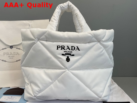 Prada Padded Re Nylon Tote Bag in White 2VG082 Replica