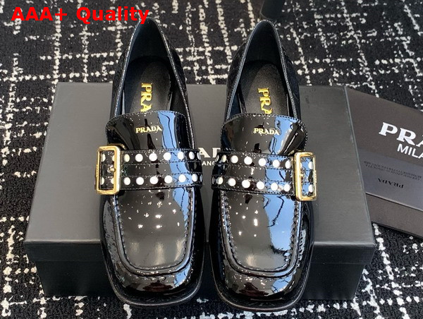 Prada Patent Leather Loafers in Black Replica