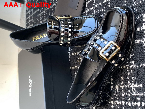 Prada Patent Leather Loafers in Black Replica