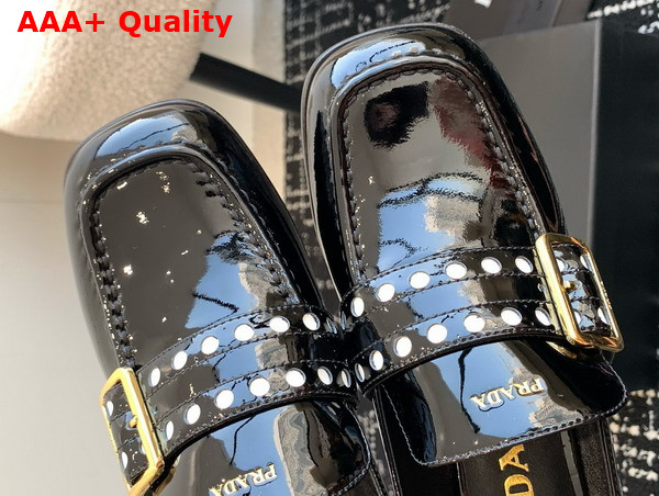 Prada Patent Leather Loafers in Black Replica