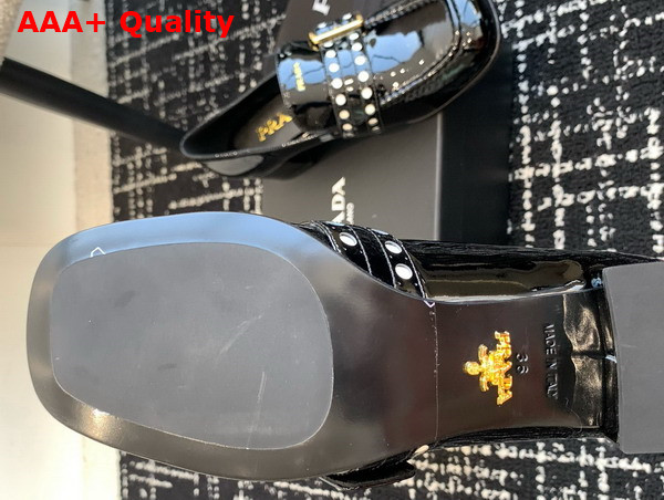 Prada Patent Leather Loafers in Black Replica