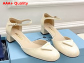 Prada Patent Leather Pumps in Ivory 1I352N Replica