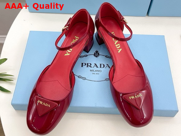 Prada Patent Leather Pumps in Red 1I352N Replica