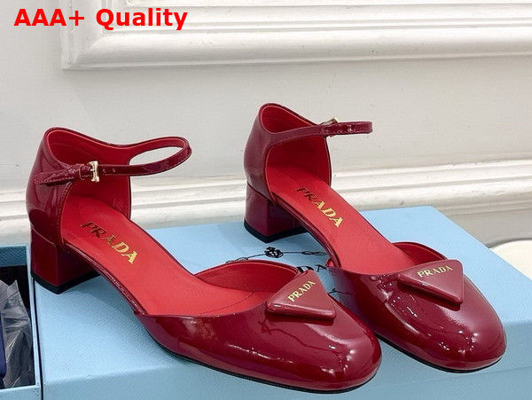 Prada Patent Leather Pumps in Red 1I352N Replica