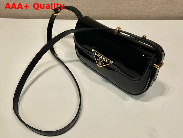 Prada Patent Leather Shoulder Bag in Black 1BD339 Replica