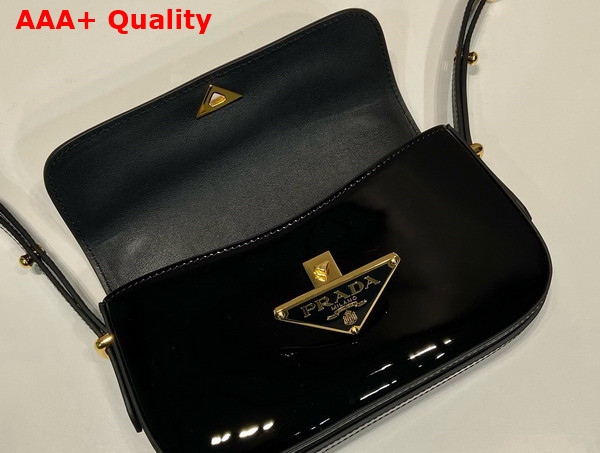 Prada Patent Leather Shoulder Bag in Black 1BD339 Replica