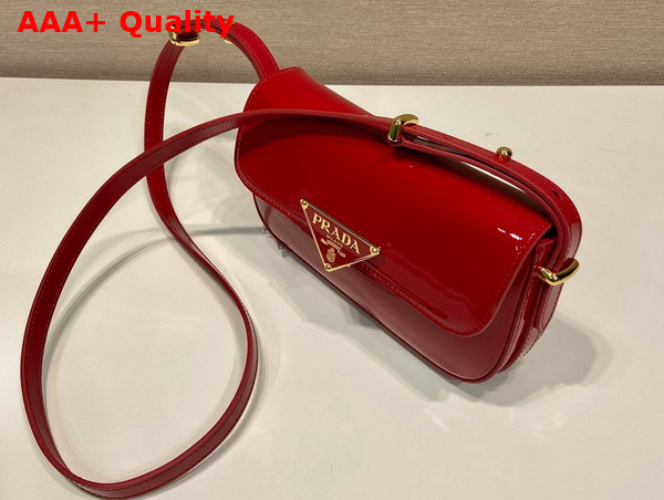 Prada Patent Leather Shoulder Bag in Cherry Red 1BD339 Replica