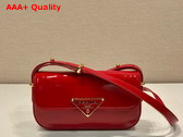 Prada Patent Leather Shoulder Bag in Cherry Red 1BD339 Replica