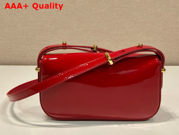 Prada Patent Leather Shoulder Bag in Cherry Red 1BD339 Replica