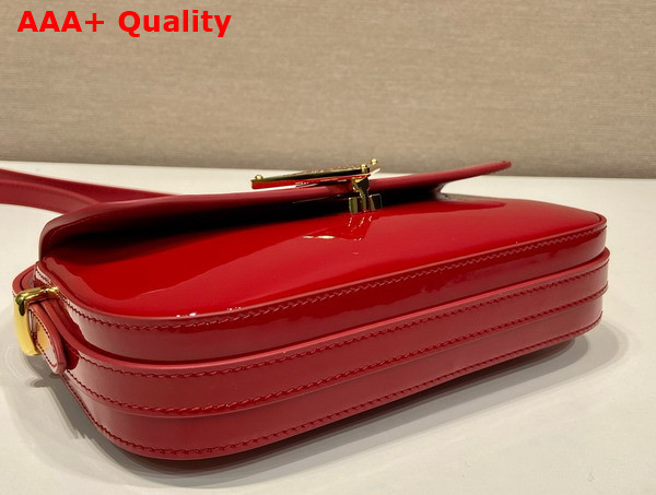 Prada Patent Leather Shoulder Bag in Cherry Red 1BD339 Replica