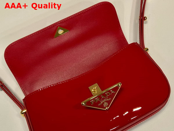 Prada Patent Leather Shoulder Bag in Cherry Red 1BD339 Replica