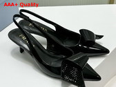 Prada Patent Leather Slingback Pumps in Black 1I345N Replica