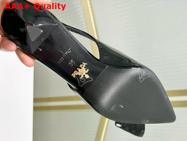 Prada Patent Leather Slingback Pumps in Black 1I345N Replica