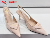 Prada Patent Leather Slingback Pumps in Ivory 1I901M Replica