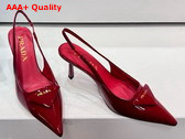 Prada Patent Leather Slingback Pumps in Red 1I901M Replica