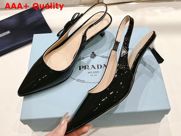 Prada Patent Leather Slingbacks in Black 1I190N Replica