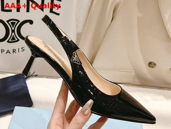 Prada Patent Leather Slingbacks in Black 1I190N Replica