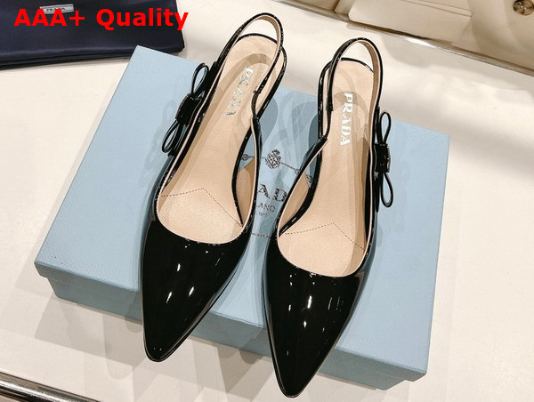 Prada Patent Leather Slingbacks in Black 1I190N Replica