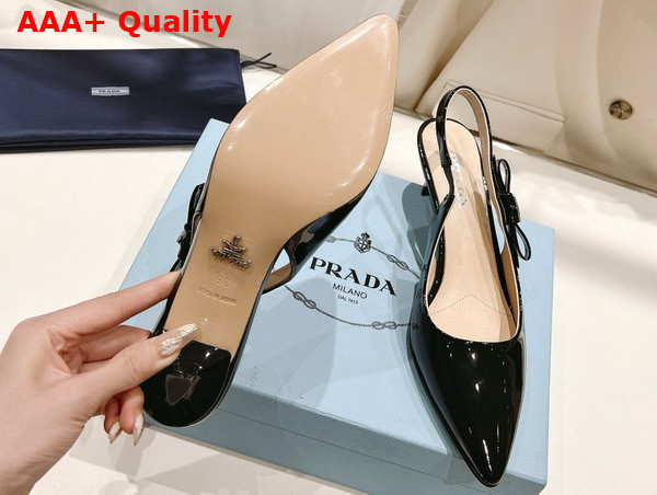 Prada Patent Leather Slingbacks in Black 1I190N Replica