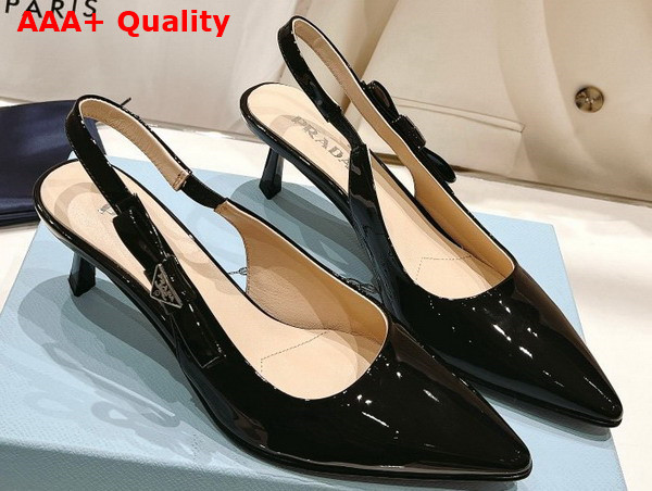 Prada Patent Leather Slingbacks in Black 1I190N Replica