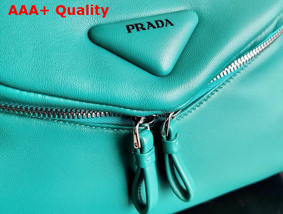 Prada Peacock Blue Padded Nappa Leather Prada Signaux Bag 1BC165 Replica