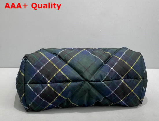 Prada Plaid Padded Re Nylon Tote Bag in Navy Replica