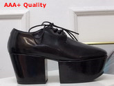 Prada Platform Pump in Black Brushed Leather Replica