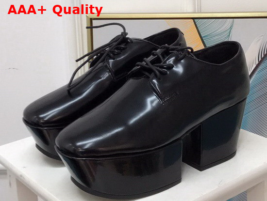 Prada Platform Pump in Black Brushed Leather Replica