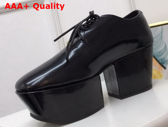 Prada Platform Pump in Black Brushed Leather Replica