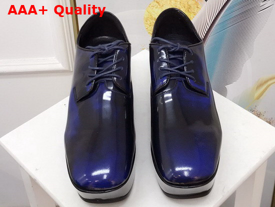 Prada Platform Pump in Blue Brushed Leather Replica