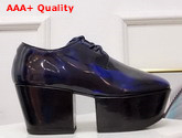 Prada Platform Pump in Blue Brushed Leather Replica