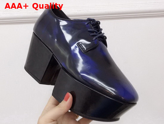 Prada Platform Pump in Blue Brushed Leather Replica