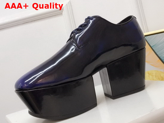 Prada Platform Pump in Blue Brushed Leather Replica