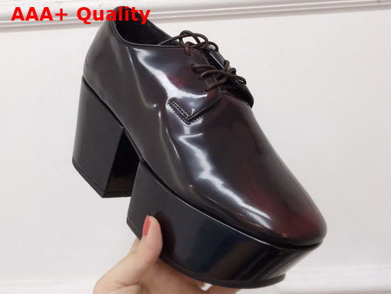 Prada Platform Pump in Brodeaux Brushed Leather Replica