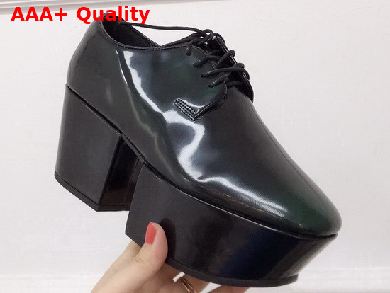 Prada Platform Pump in Green Brushed Leather Replica