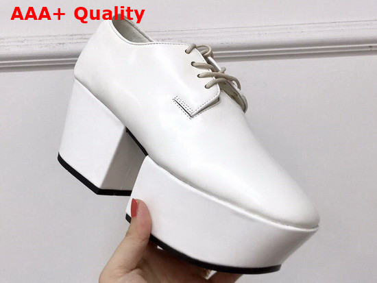 Prada Platform Pump in White Brushed Leather Replica