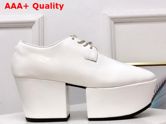 Prada Platform Pump in White Brushed Leather Replica