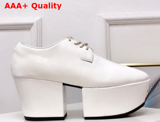 Prada Platform Pump in White Brushed Leather Replica