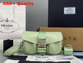 Prada Pocket Nylon and Brushed Leather Bag Aqua 1BD295 Replica