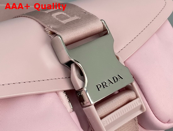 Prada Pocket Nylon and Brushed Leather Bag in Alabaster Pink Replica