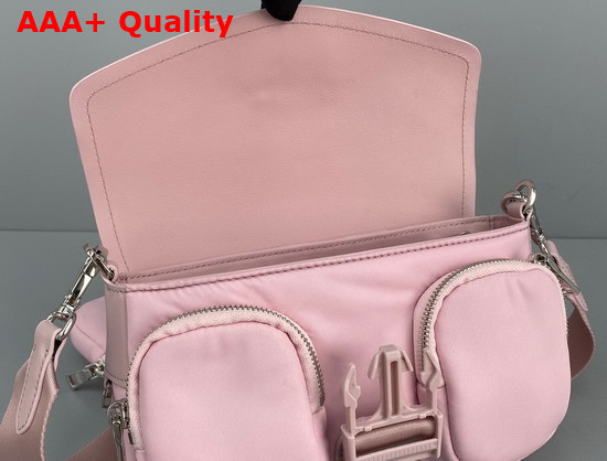 Prada Pocket Nylon and Brushed Leather Bag in Alabaster Pink Replica