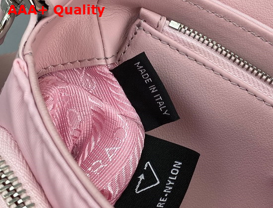 Prada Pocket Nylon and Brushed Leather Bag in Alabaster Pink Replica