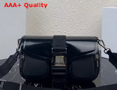 Prada Pocket Nylon and Brushed Leather Bag in Black Product Code 1BD295 Replica