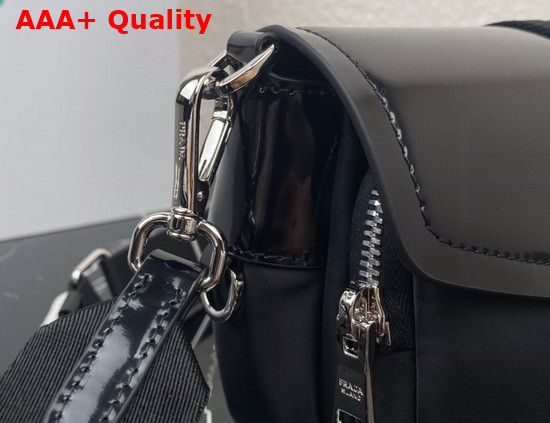 Prada Pocket Nylon and Brushed Leather Bag in Black Product Code 1BD295 Replica