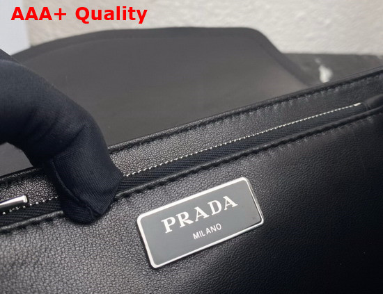 Prada Pocket Nylon and Brushed Leather Bag in Black Product Code 1BD295 Replica