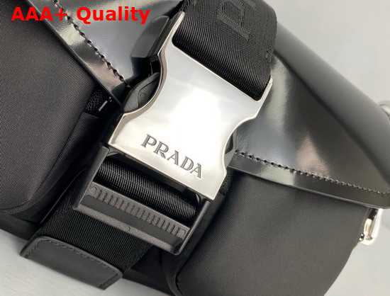 Prada Pocket Nylon and Brushed Leather Bag in Black Replica