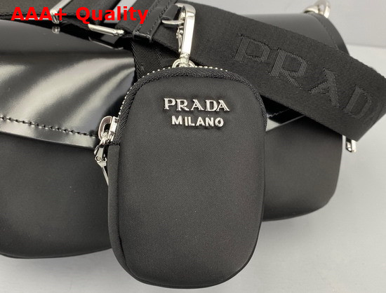 Prada Pocket Nylon and Brushed Leather Bag in Black Replica